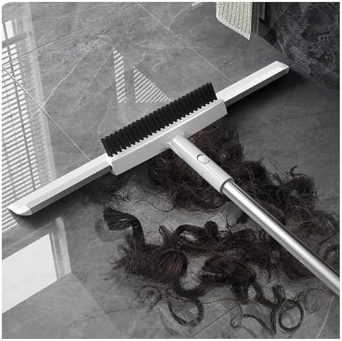 Silicone Broom with Squeegee and 2 Scrape 49 Adjustable Handle Magic Broom Sweeper