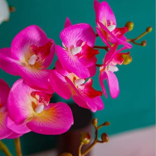 NDRFAWY Artificial Orchids Flowers in Gold Vase Set