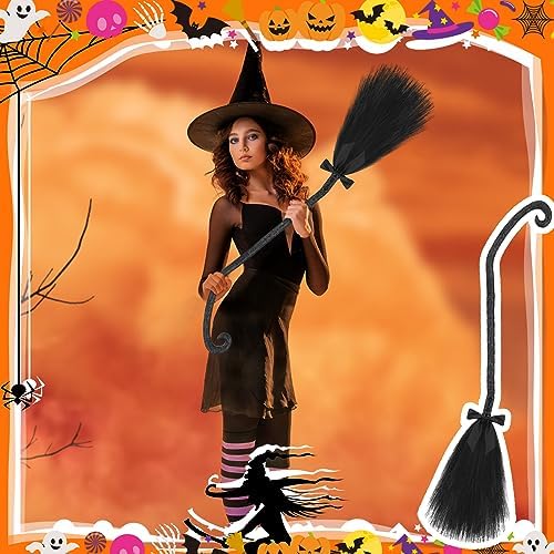 Liliful 2 Pcs Halloween Witch Broom with Ribbons 1