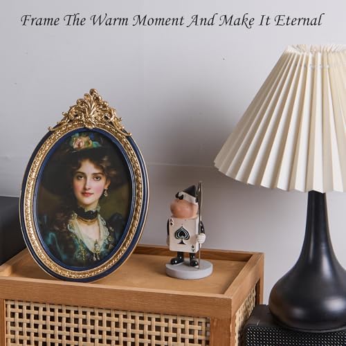 ZIHARA 5x7 Oval Picture Frame with Easel and Hook
