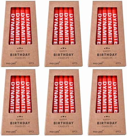 PHD CAKE Dynamite Birthday Candles with Plaid Design