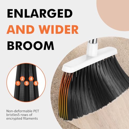 NACENA 55 Inch Heavy Duty Broom with 4 Pack
