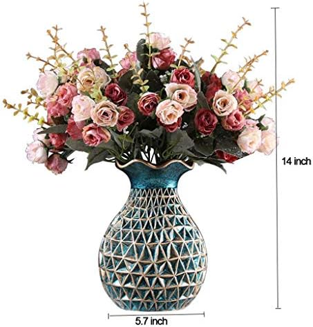 Realistic Artificial Flowers with Vase 4 Bundle Set 1