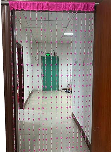 ZiDeTang Acrylic Beaded Heart Door Curtain Rose Pack of 1