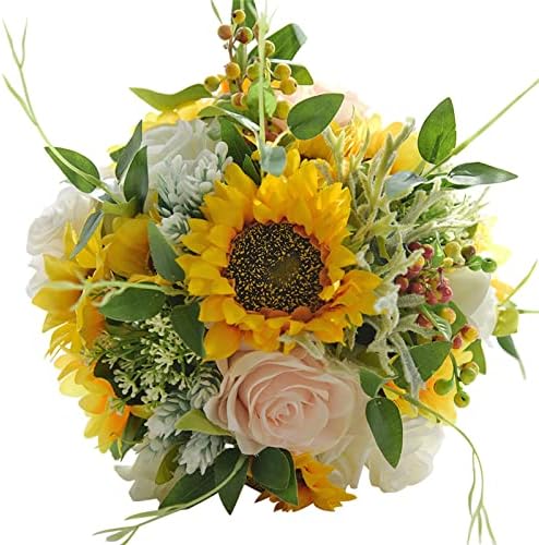Elegant 11 Inch Sunflower Bridal Bouquet Artificial Flowers