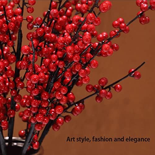 Artificial Red Holly Berries for Winter Decor and Festivals