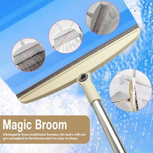 XXFLOWER Silicone Magic Broom with Adjustable Handle and 180 Rotating Squeegee