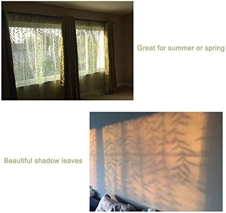 Ufurty 2 Piece Willow Leaf Sheer Curtain Panels