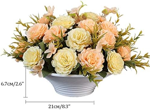 Realistic Artificial Flowers with Silk Vase Decoration