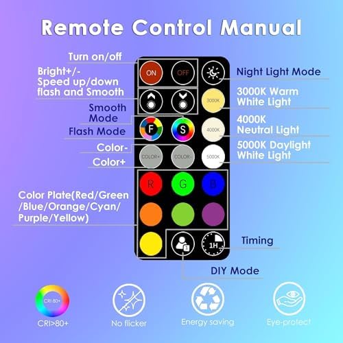 FTL 12V MR16 RGB Dimmable Light Bulb with Remote Control 10-Pack