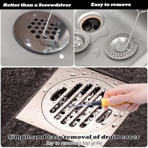 6PCS Stainless Steel Drain Cleaning Hooks