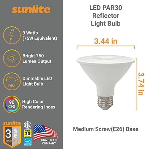 Sunlite PAR30 LED Bulb 9W 750 Lmns Warm White 30K
