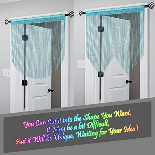 Atsweetlife Door String Curtain with Lake-Blue Beads