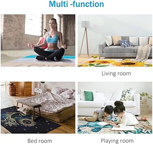 ZSSZO 5ft Round Area Rug Non-Slip Living Room Mat