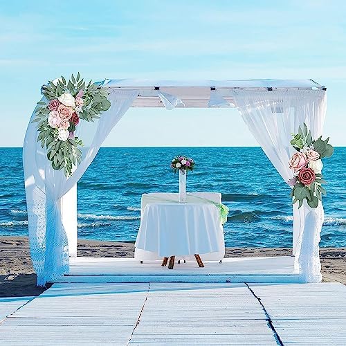 2pcs Wedding Arch Flowers Artificial Flower Kit with Eucalyptus and Peony