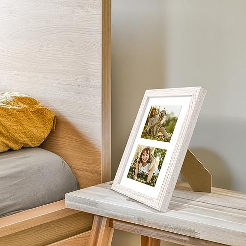 Golden State Art 8x10 Distressed White Picture Frame with Easel Stand