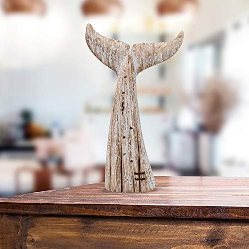 K KILIPES Wood Whale Tail Statue 136 H