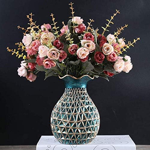 Realistic Artificial Flowers with Vase 4 Bundle Set 1