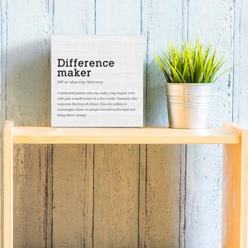 AOZHUO Difference Maker Wooden Desk Sign