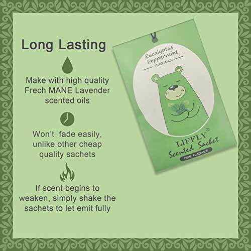 LIFFLY 14 PCS Eucalyptus Peppermint Scented Sachets Gift Box