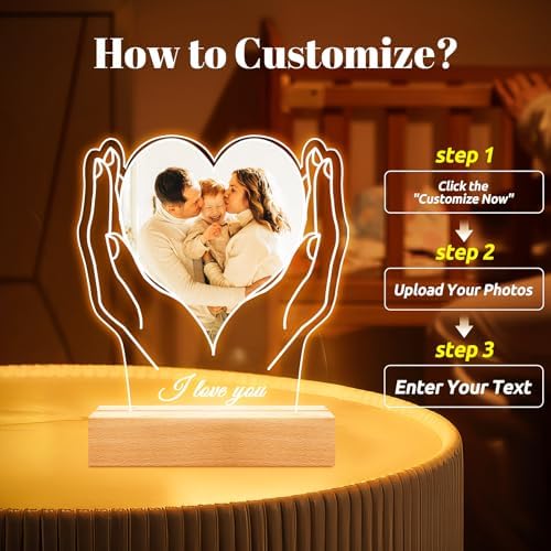 Custom Acrylic Photo Frame with Night Light