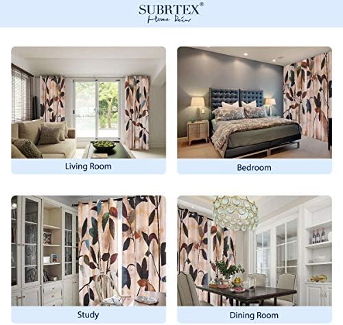 SUBRTEX Light Filtering Curtains 52Wx63L Brown