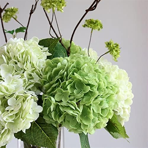 Artificial Hydrangea Set with Glass Vase for Home Decor