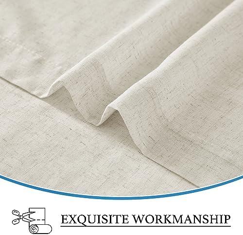 RYB HOME Linen Blend French Door Curtain Panel