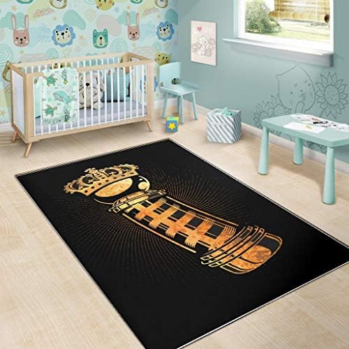 Komoi Barber Rug Gold King Barbers Pole Area Rug