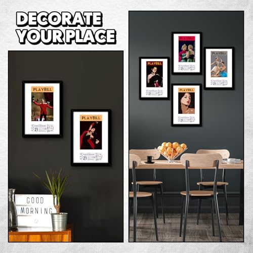 DoubleFill 4 Pcs Theatre Bill Frame with Mat and Hanger