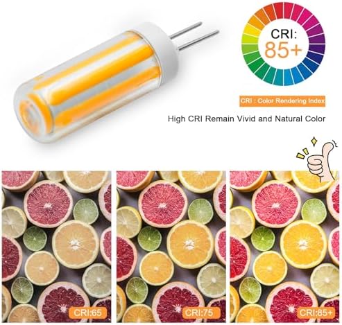 BROLSKUN G4 2W 12V Bi-Pin LED Bulb 5 Pack Warm White