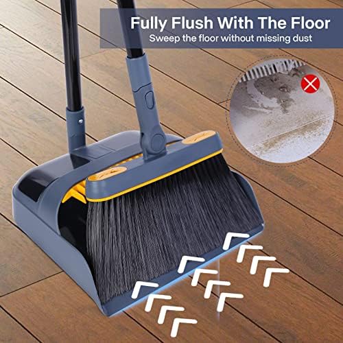 JEHONN Carpet Sweeper with Horsehair Broom and Dustpan Set for Home