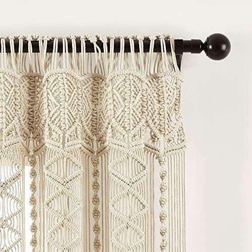 Lush Decor Boho Macrame Cotton Curtain Panel