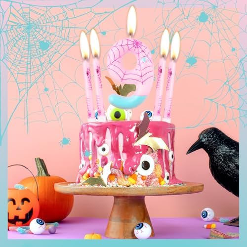 iNINGER Pink Spider Birthday Candles Set