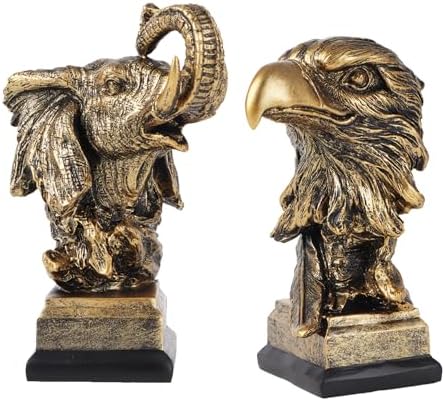 Yunjuhop Elephant Eagle 2-Piece Statue Set