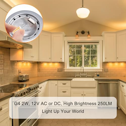 BROLSKUN G4 2W 12V Bi-Pin LED Bulb 5 Pack Warm White