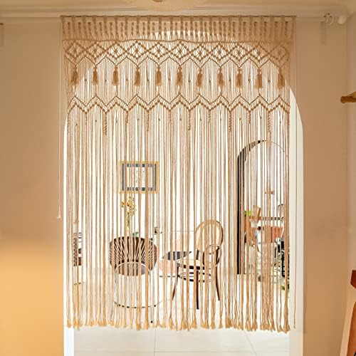 Mkono Macrame Curtain Large Boho Woven Wall Hanging