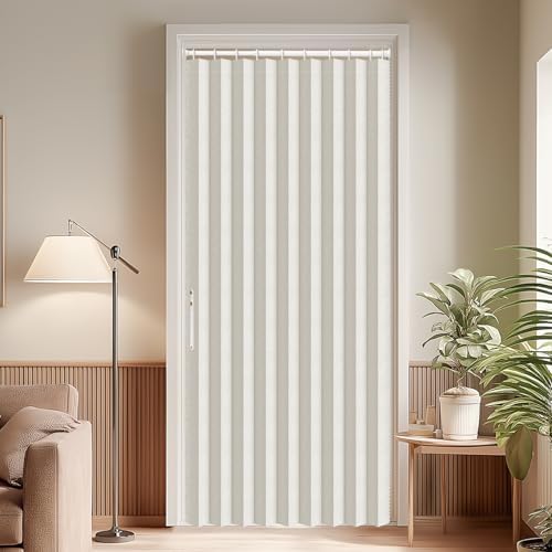 AJAZZ Door Curtains with Magnetic Rod Set - 44W x 78L Beige