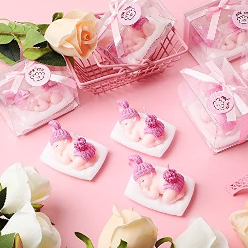 Treela 8 Pack Pink Sleeping Baby Candles