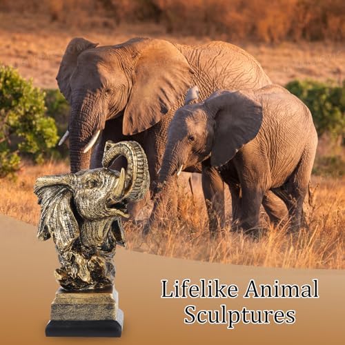 Yunjuhop Elephant Eagle 2-Piece Statue Set