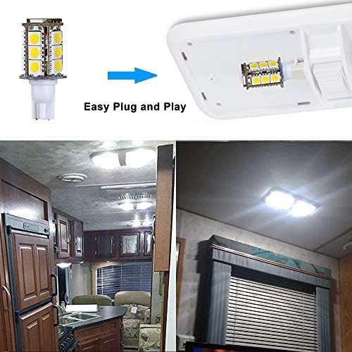 Makergroup T5 T10 Wedge Base LED Bulbs 3W Cool White 6000K 4pcs