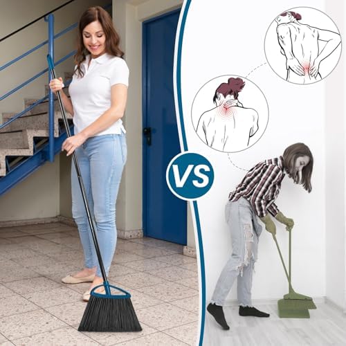 MAVRIZ 3 Pack Heavy Duty Brooms with Long Handles