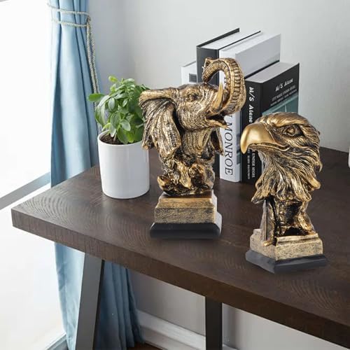 Yunjuhop Elephant Eagle 2-Piece Statue Set