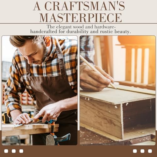 Barydat Extra Large Unfinished Pine Wood Box DIY Craft Storage