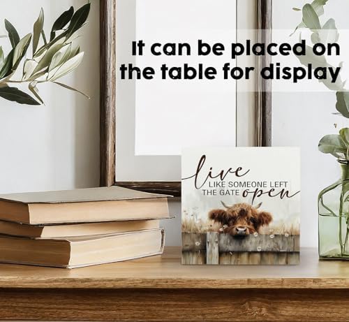Highland Cow Wall Art - Rustic Home Decor Sign