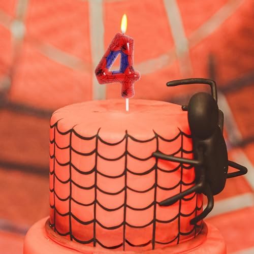 OGnomiFX Spider Themed Number 4 Birthday Candle