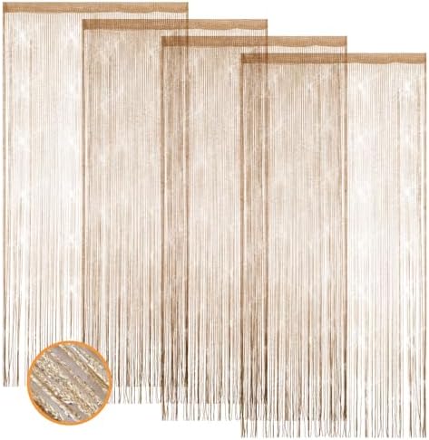 VavoStocks Glitter String Curtains 4PCS Champagne