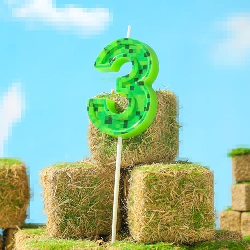 PHD CAKE 276 Inch Pixel Number 3 Birthday Candle