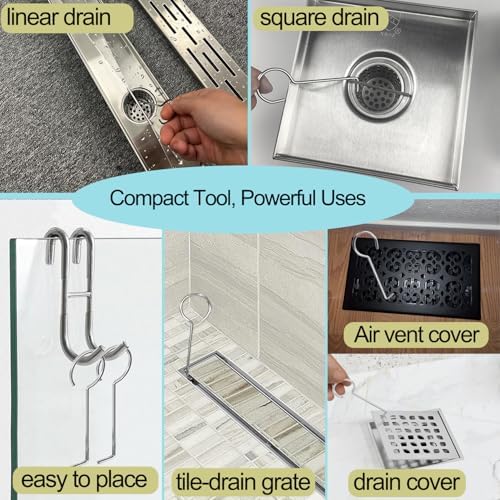 Neodrain 2 PCS Stainless Steel Drain Grate Lifting Hook