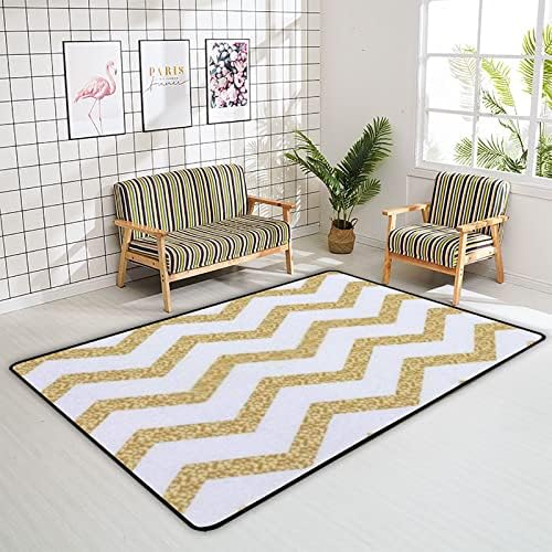 Vantaso 4 x 6 Classic Stripe Glitter Area Rug 1